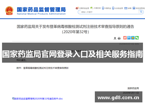 国家药监局官网登录入口及相关服务指南